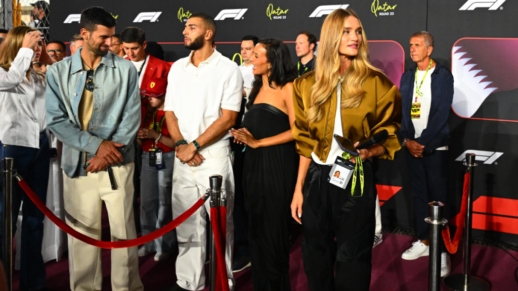 Rosie Huntington-Whiteley's Dazzling Gold Jacket Turns Heads from Afar