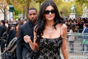 Kylie Jenner Brings Drama to Christmas in Strapless John Galliano Gown