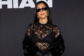 Kourtney Kardashian Channels Grinch in Saint Laurent Minidress