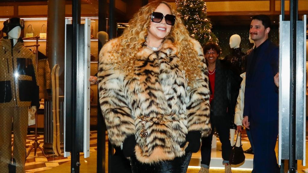 Mariah Carey in Animal-Print Fur Coat & Boots Dominates Aspen
