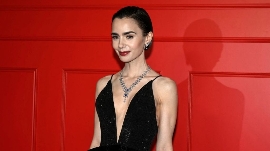 Lily Collins' Super Bold Gown Is a Wardrobe Mishap Waiting To Happen