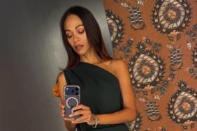 Zoe Saldana Wearing Waist-High Slit Demands Your Attention