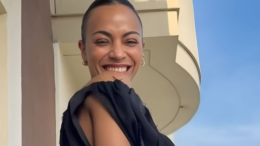 Zoe Saldana Wows Fans in Sheer Black Top