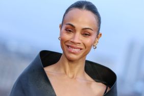 Zoe Saldana Models Strapless Lace Dress in Recent Instagram Video