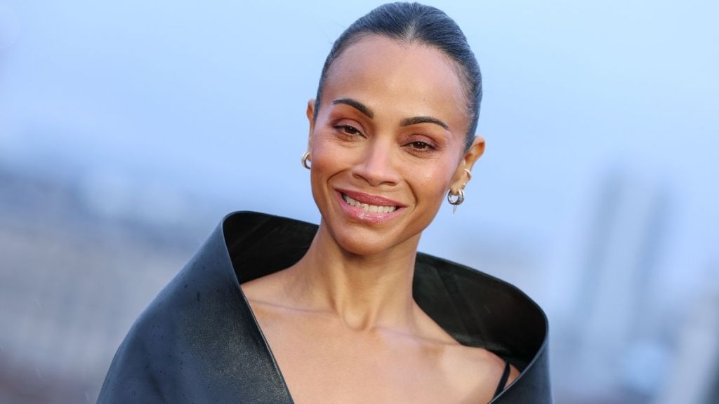 Zoe Saldana Models Strapless Lace Dress in Recent Instagram Video