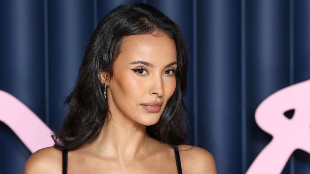 Maya Jama Poses in White Slip Dress in Unmissable Photo