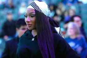 Megan Thee Stallion Dons Leotard & Sheer Tights for Dunkin'