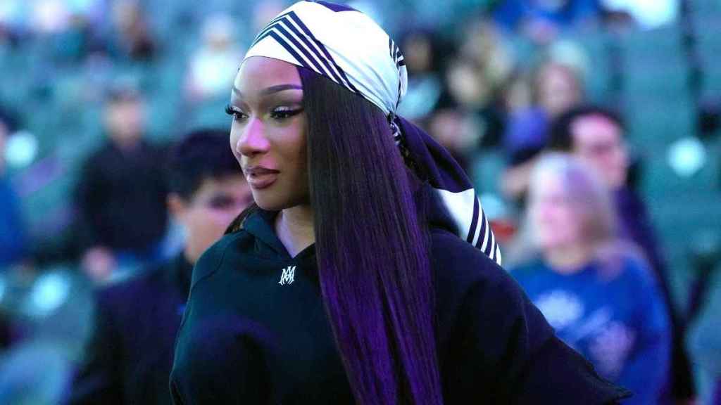 Megan Thee Stallion Dons Leotard & Sheer Tights for Dunkin'