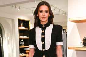 Nina Dobrev Elevates Minidress With Sheer Tights & Knee-High Boots