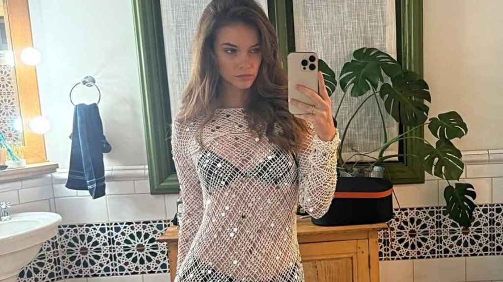 Barbara Palvin's Thong Gets a Cheeky Peek in Fully Sheer Dress Photos
