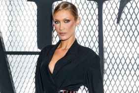 Bella Hadid Sips a Drink in Bold Black Bikini