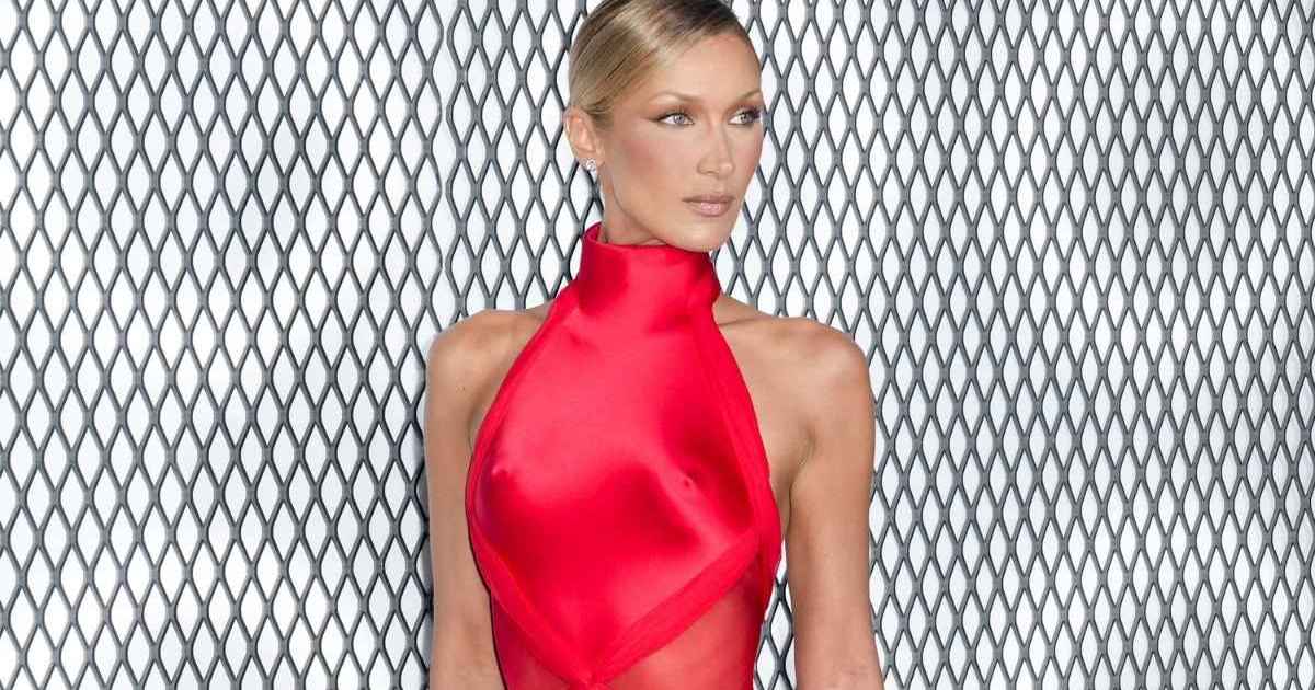 Bella Hadid’s Sheer Schiaparelli Gown’s Molded Bodice Steals the Show