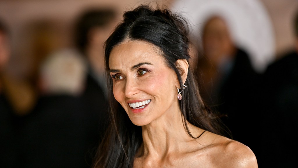 Demi Moore Wows in Elegant Black Slip Dress