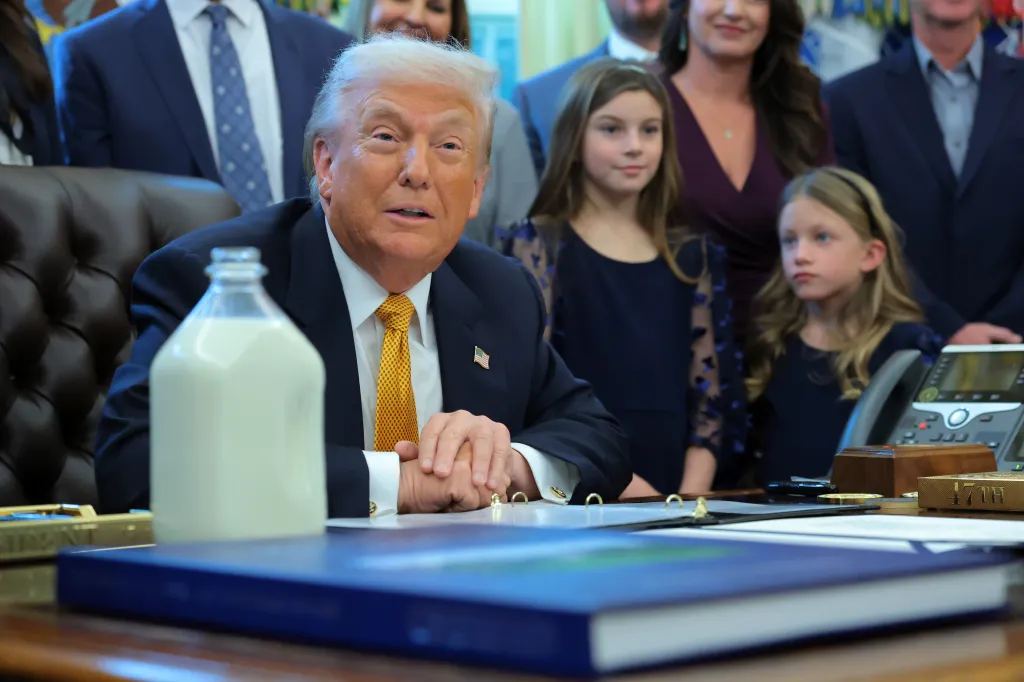 DJT with his milk