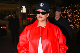 Rihanna Goes Comfy Chic in Bottega Veneta Jacket & Micro Shorts