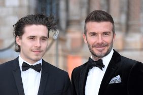 David Beckham with his son