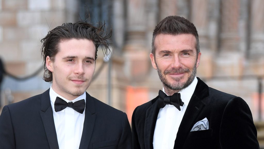 David Beckham with his son