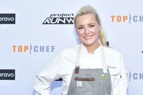 Kelsey Barnard Clark in a chef's jacket and apron