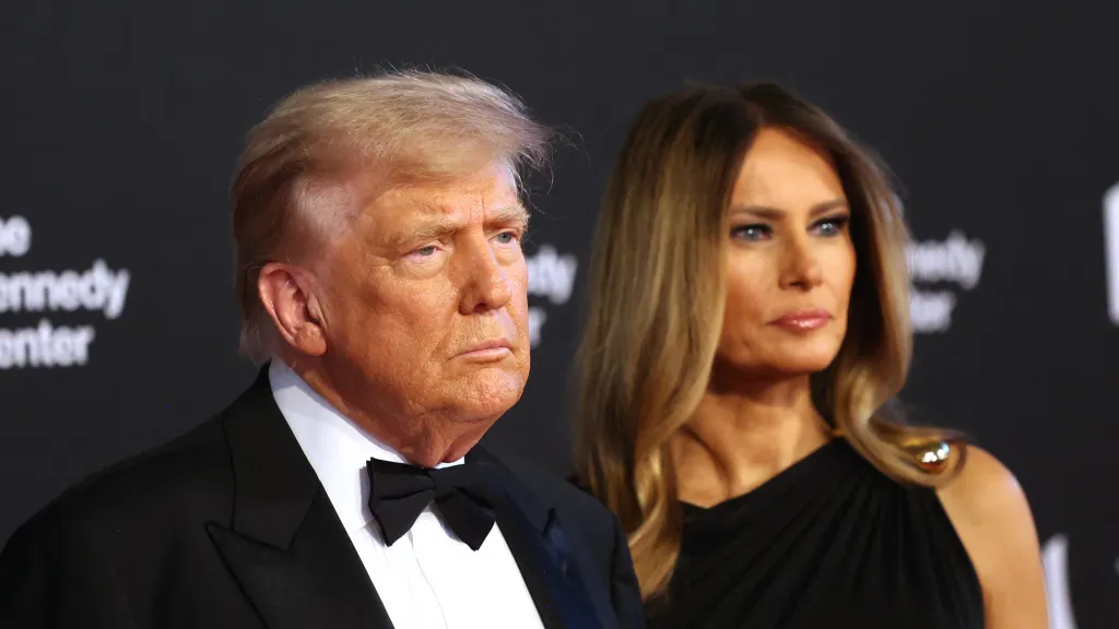 Melania Trump with her husband