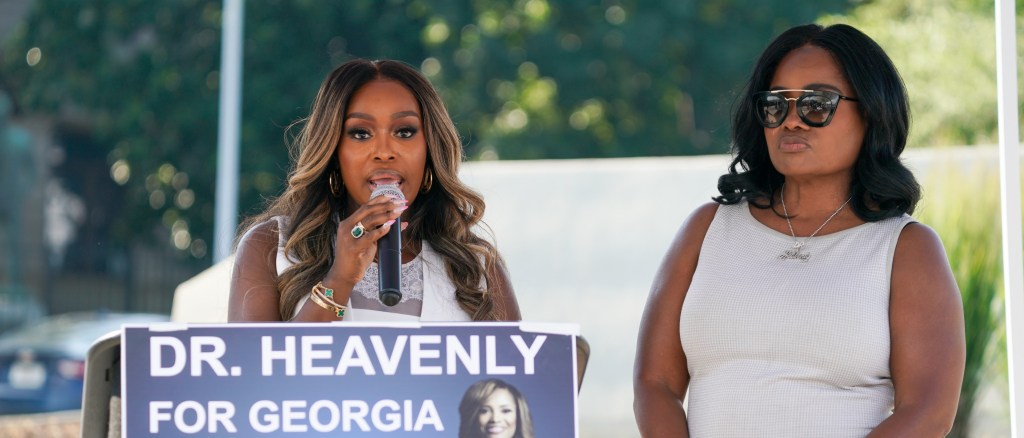 Quad Webb and Dr. Heavenly Kimes at her campaign kickoff event