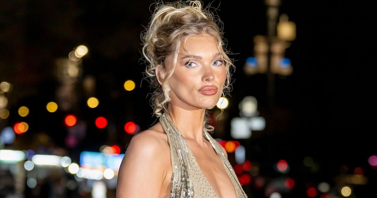 Elsa Hosk Showcases Abs in Raised T-Shirt & Miu Miu Briefs