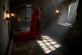 Donna Kelce in a red robe on the Traitors Season 4