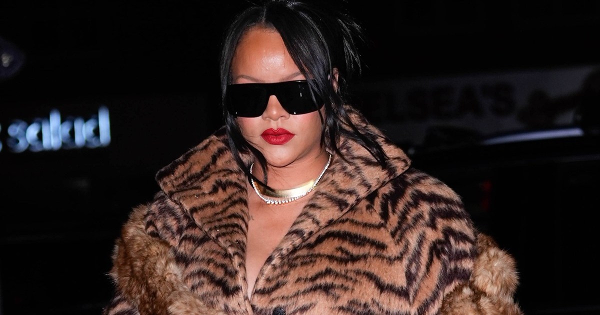 Rihanna Goes Heavy on Animal Prints in Alaia Fur Coat & Heels Look