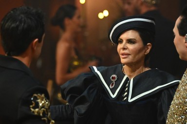 Lisa Rinna and Johnny Weir at the Black Banquet on The Traitors Season 4