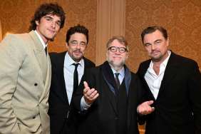 Jacob Elordi, Benicio del Toro, Guillermo del Toro, and Leonardo DiCaprio