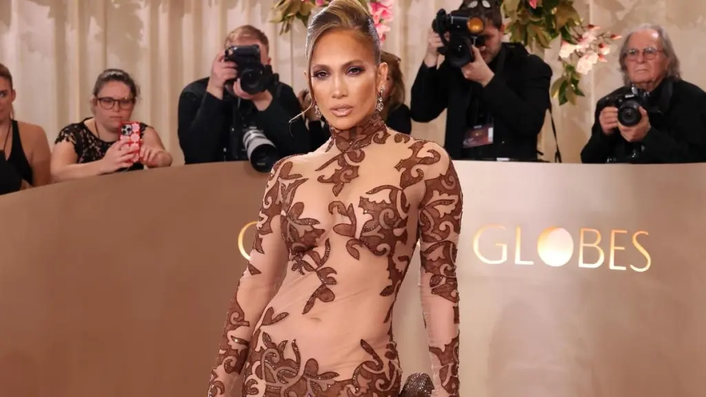 Jennifer Lopez’s Sheer Golden Globes Dress Is Naked With a Vintage Twist