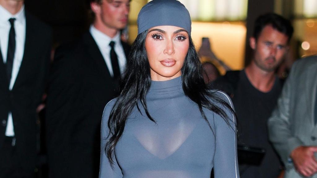Kim Kardashian's Leather Bra Top Look Is So Iconic