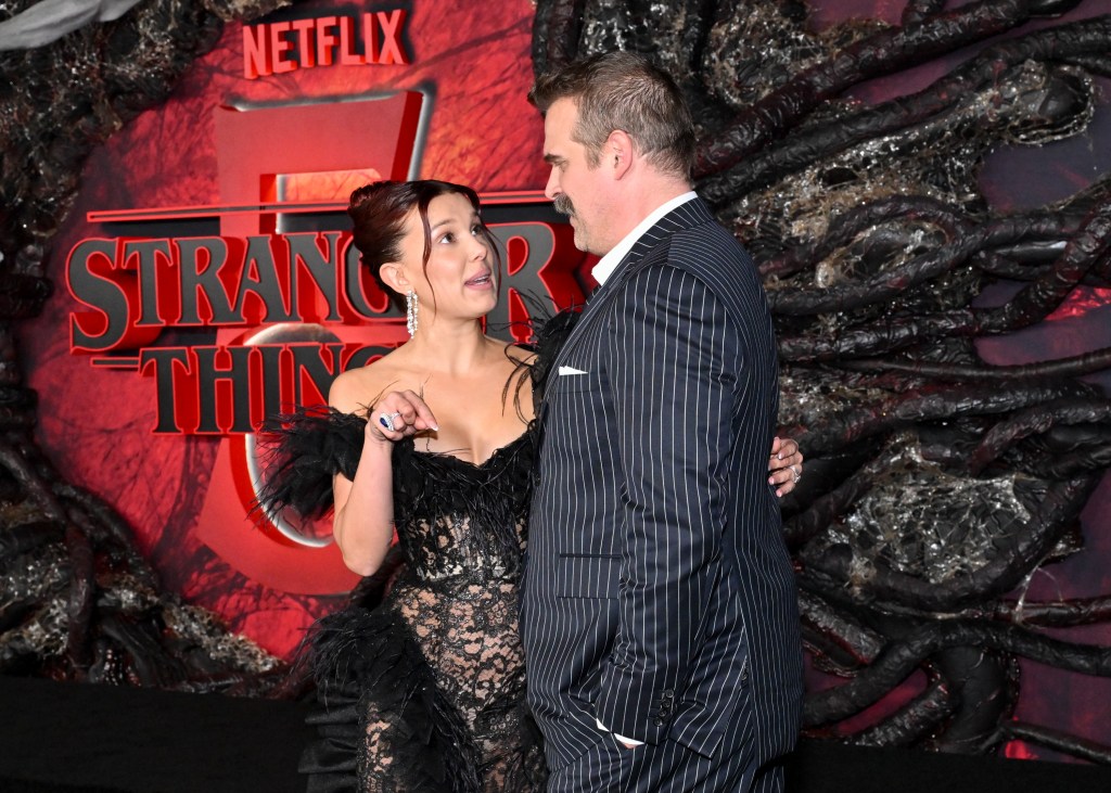 Millie Bobby Brown and David Harbour 