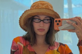 Hailey Bieber in Strappy Lingerie & Sheer Stockings Is Unmissable