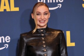 Sophie Turner's Tiny Khaite Miniskirt Hides Under Leather Jacket