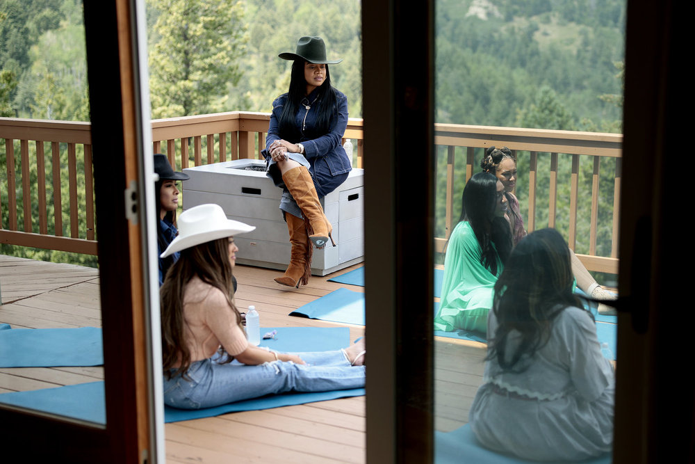 Angel Massie overseeing a mindfulness exercise 