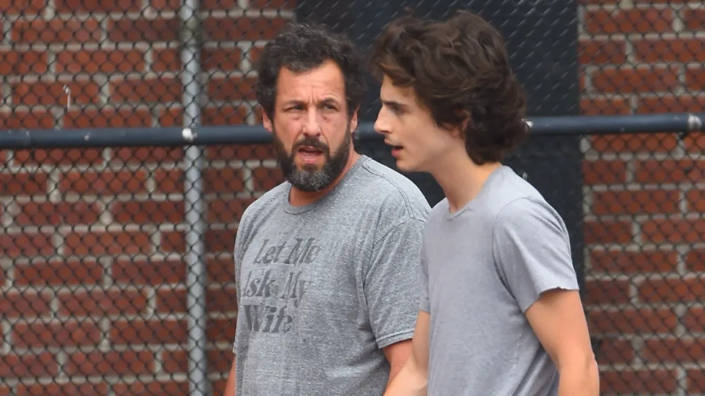 Timothée Chalamet & Adam Sandler Face off Against Teens in Basketball Clip