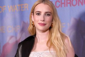 Emma Roberts Keeps It Edgy With Tiny Lace Minidress & Leather Jacket