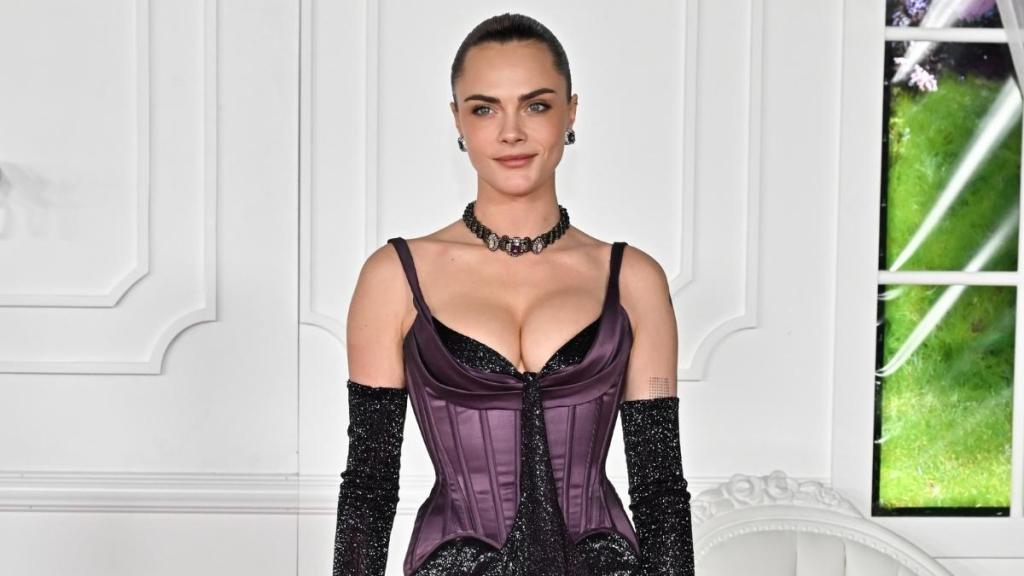 Cara Delevingne's Wiederhoeft Corset Dress Features Bold Neckline