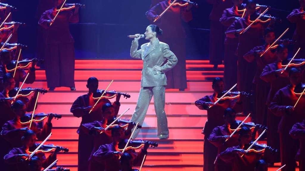 Katy Perry Dazzles in Giuseppe Di Morabito Suit for Joy Awards