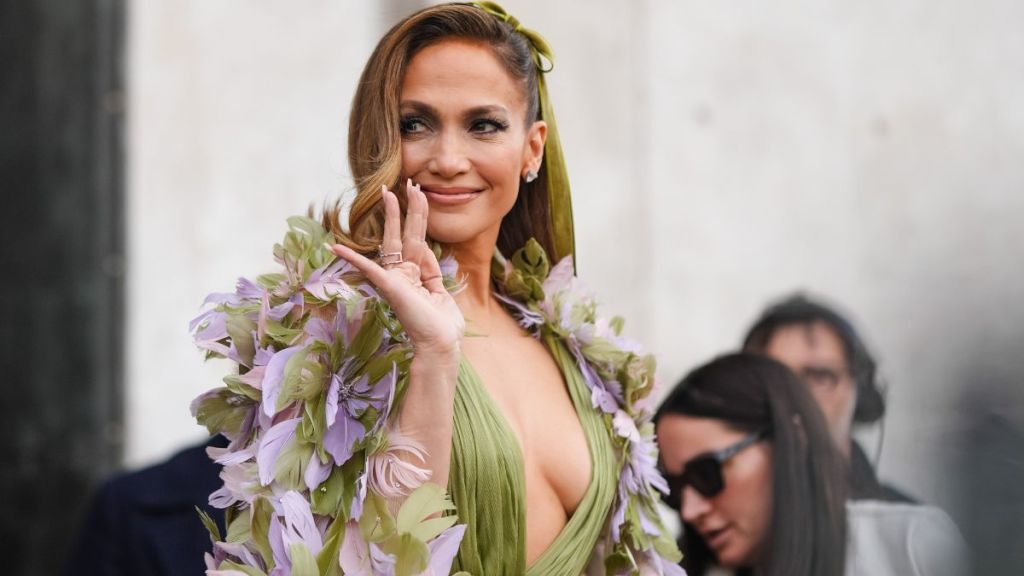 Jennifer Lopez's Floral Monica Ivena Gown Is a 'Masterclass in Romantic Glamor'