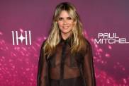 Heidi Klum’s Fully Sheer Skirt & Shirt Flip Office Style Upside Down