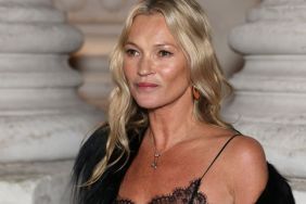 Kate Moss Wows in Lingerie-Coded Top & High Slit Skirt for Saint Laurent
