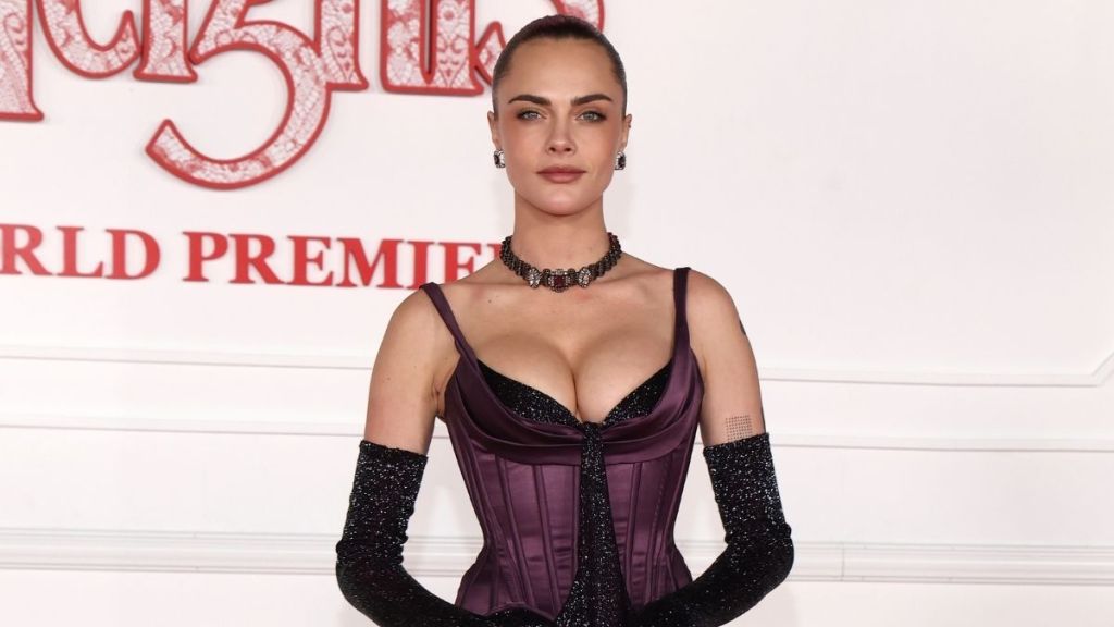 Cara Delevingne Turns Heads in Dramatic Corseted Dress For Movie Premiere