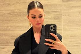 Selena Gomez in Strapless Black Dress Is So Regal