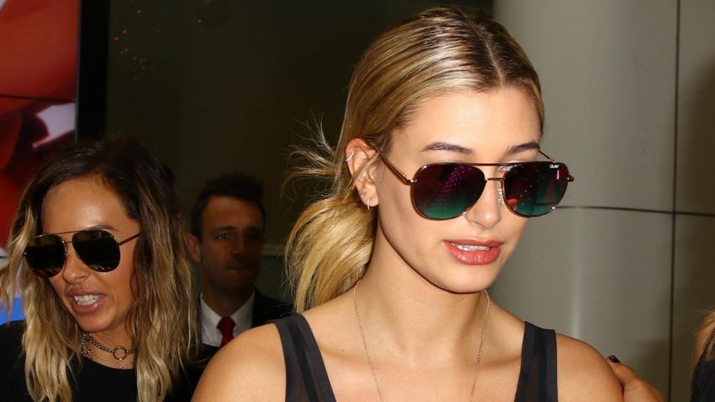 Hailey Bieber Becomes 'Queen of Hearts' in Sheer VS Lingerie & Garters