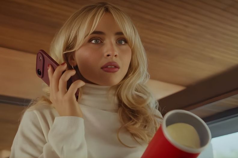 Sabrina Carpenter’s Pringles Shoot Features a Short Dress