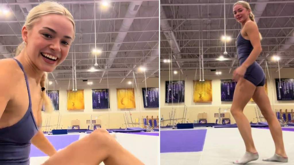 Livvy Dunne’s Gymnastics Video Gets Sweet Valentine’s Cameo, Ends in Mishap