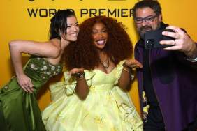 SZA Channels Modern Princess in Off-The-Shoulder Selkie High Slit Dress