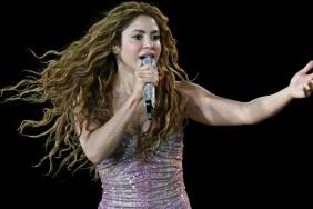 Shakira’s Backless Top & Mini Skirt Shine at Tour Stop