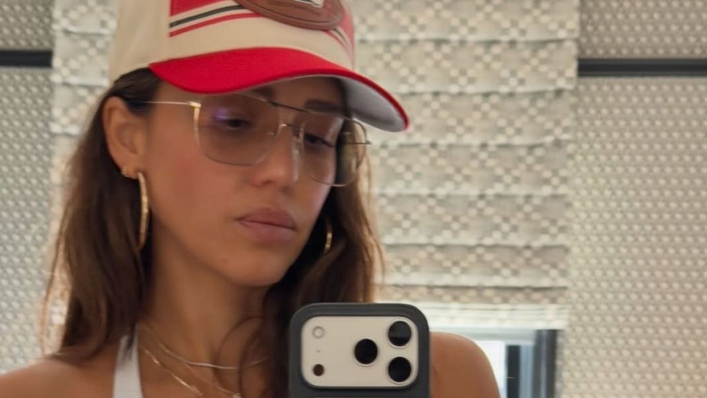 Jessica Alba’s Fully Sheer Dress Teases at Raising Cane’s Super Bowl Party